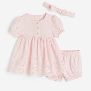 H&M Light Pink Baby Dress with Button Detail